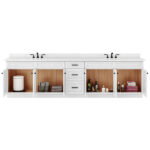 126 to 129 Inches Vanity Cabinat Open Door Vanity Front view