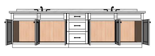 129 Inches to 132 Inches Vanity - 3D Decorative