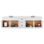 129 to 132 Inches Vanity Cabinat_Open Door Vanity_Front view 129 Inches to 132 Inches Vanity - 3D Decorative