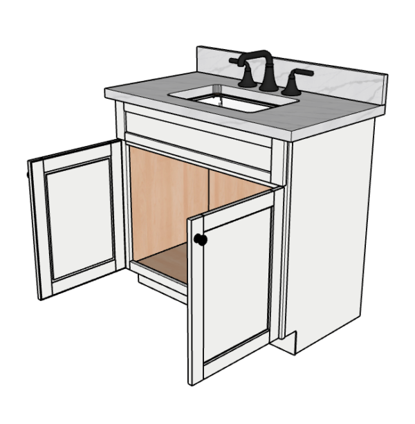 36 Inches to 39 Inches Vanity - 3D Decorative