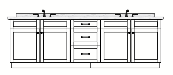 105 Inches to 108 Inches Vanity - 3D Decorative
