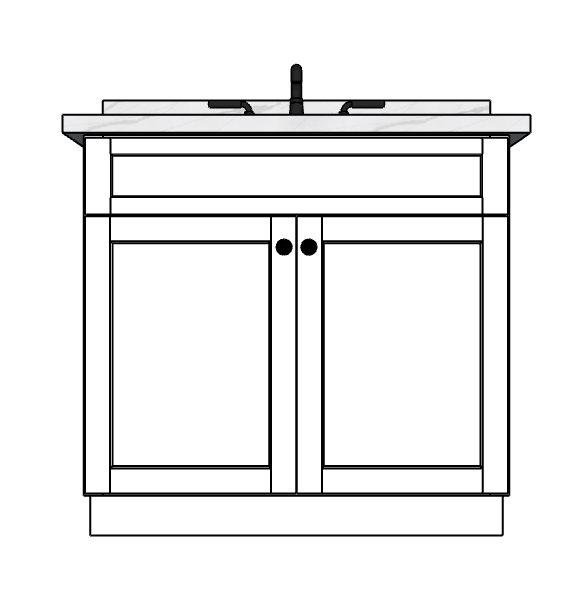 36 Inches to 39 Inches Vanity - 3D Decorative