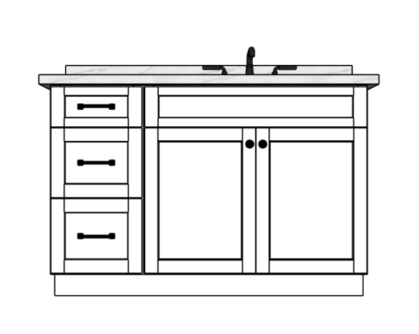 51 Inches to 54 Inches Vanity - 3D Decorative