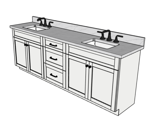 93 Inches to 96 Inches Vanity - 3D Decorative