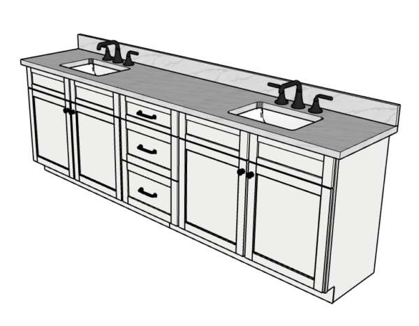 105 Inches to 108 Inches Vanity - 3D Decorative