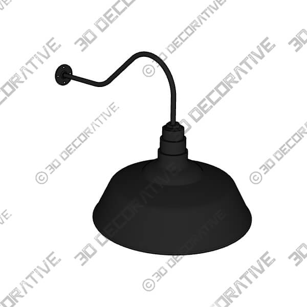 20 Steel Shade, 23 Gooseneck Barn Light - 3D Decorative