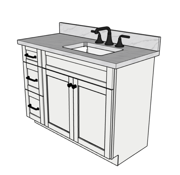45 Inches to 48 Inches Vanity - 3D Decorative