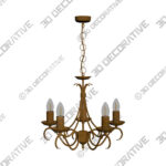 Candelabra (3) 5 Light Candelabra Ceiling Fitting - 3D Decorative