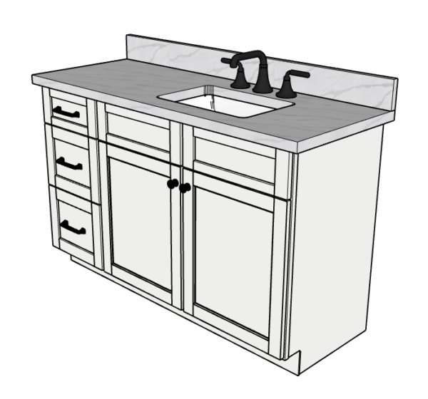 54 Inches to 57 Inches Vanity V.2 - 3D Decorative