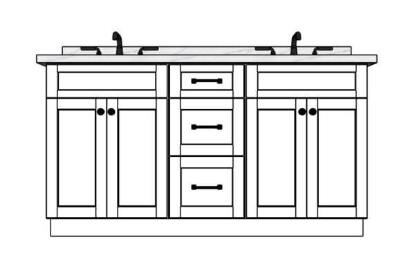 63 Inches to 66 Inches Vanity - 3D Decorative