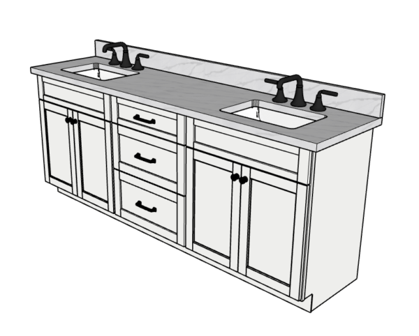 84 Inches to 87 Inches Vanity - 3D Decorative