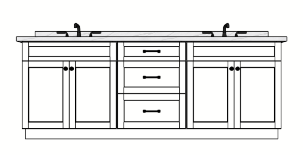90 Inches to 93 Inches Vanity - 3D Decorative