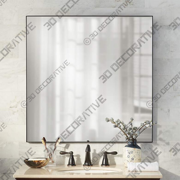 Aryn Matte Black 30 Square Wall Mirror Aryn Matte Black 30 Square Wall Mirror - 3D Decorative