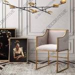 Atara Cream Velvet and Gold Armchair Atara Cream Velvet and Gold Armchair - 3D Decorative