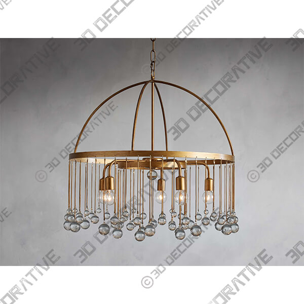 Aubrey Round Chandelier Brass Aubrey Round Chandelier Brass - 3D Decorative
