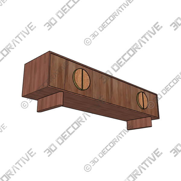 Edvard Acacia Ribbed TV Stand - 3D Decorative