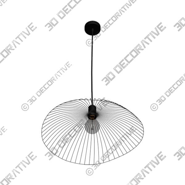 Elements Jaula 50cm Ceiling Fitting Black - 3D Decorative