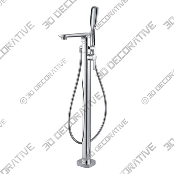 Floorstanding Bath Shower Mixer with Handset Kit - 3D Decorative