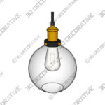 Hershman 1 - Light Antique GoldBlack Single Pendant - 3D Decorative