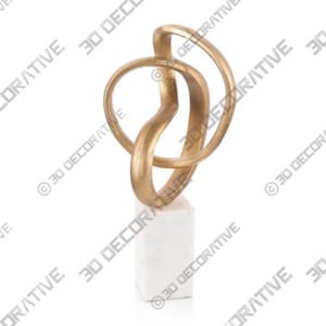 Intertwined Sculpture in Gold - 3D Decorative