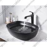 Matte Black Bathroom Vessel Sink - 3D Decorative