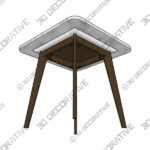 Table (2) (13) Vena Walnut Cafe Table - 3D Decorative