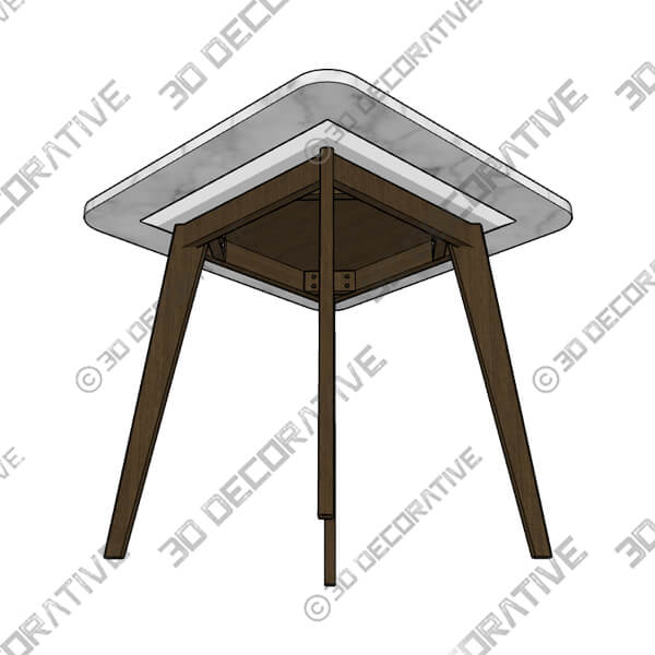 Vena Walnut Cafe Table - 3D Decorative