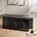 Verana 42 12 Wide Black Finish Modern Bent Bamboo Wood Bench - 3D Decorative