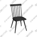 Zuo Ashley Black Wood Dining Chair-3DDecorative Zuo Ashley Black Wood Dining Chair - 3D Decorative