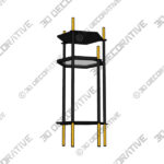 Side Table (3) (9) Zuo William Painted Black Gold Metal Side Table - 3D Decorative