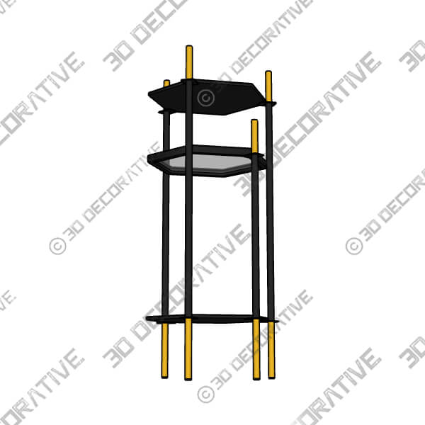 Zuo William Painted Black Gold Metal Side Table - 3D Decorative