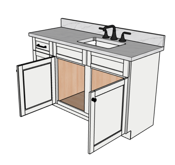 57 Inches to 60 Inches Vanity - 3D Decorative