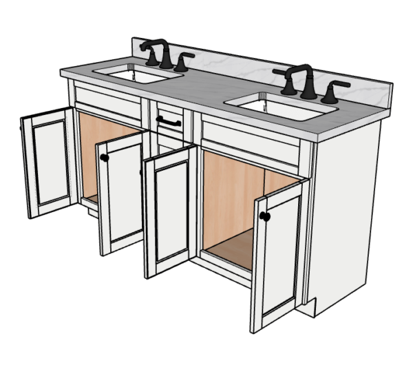 66 Inches to 69 Inches Vanity - 3D Decorative