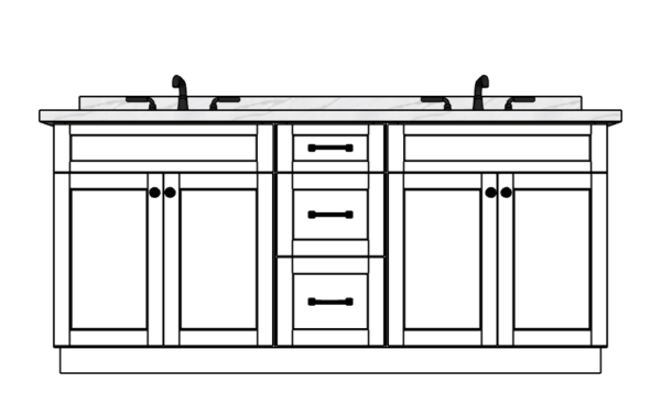 75 Inches to 78 Inches Vanity - 3D Decorative