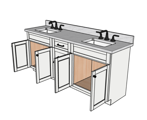 78 Inches to 81 Inches Vanity - 3D Decorative