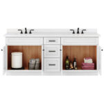 81 to 84 Inches Vanity Cabinat_Open Door Vanity_Front view 81 Inches to 84 Inches Vanity - 3D Decorative