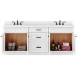 84 to 87 Inches Vanity Cabinat_Open Door Vanity_Front view 84 Inches to 87 Inches Vanity - 3D Decorative