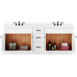 87 to 90 Inches Vanity Cabinat Open Door Vanity Front view