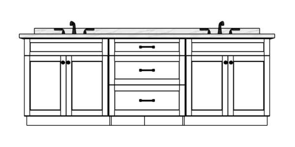 96 Inches to 99 Inches Vanity V.2 - 3D Decorative