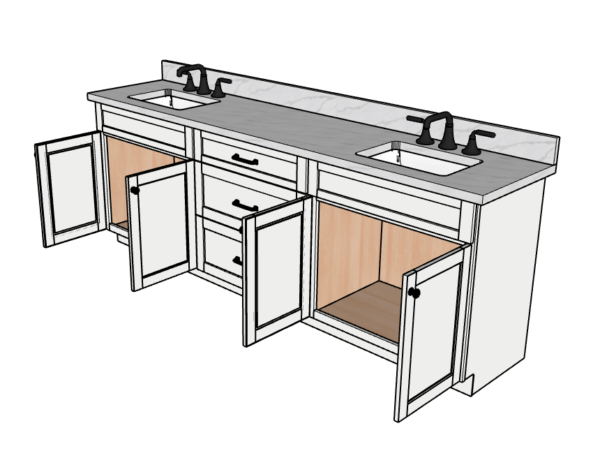 96 Inches to 99 Inches Vanity V.2 - 3D Decorative
