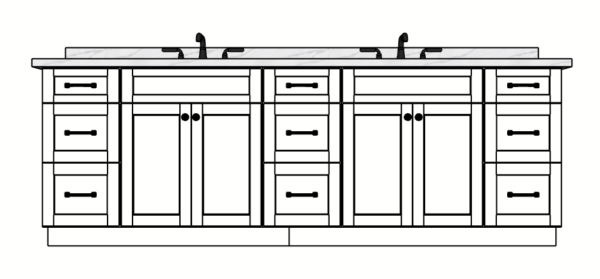99 Inches to 102 Inches Vanity - 3D Decorative
