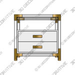 Abby 23 12 Wide White and Gold Acrylic Accent Table - 3D Decorative