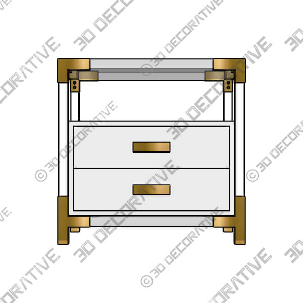 Abby 23 12 Wide White and Gold Acrylic Accent Table - 3D Decorative