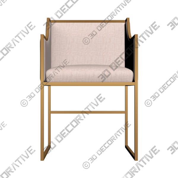 Atara Cream Velvet and Gold Armchair - 3D Decorative