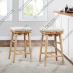 Better Homes & Gardens Springwood Barstool, Set of 2, Light Honey Finish