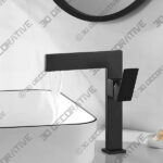 KunMai Matte Black Ultra-Thin Bathroom Vessel Sink Faucet