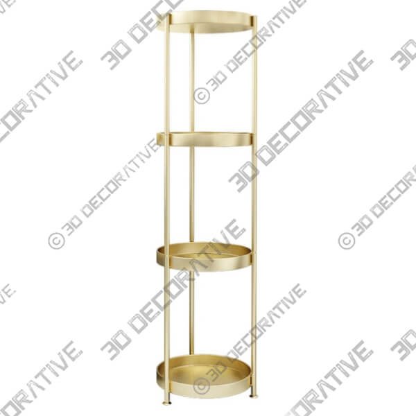 4-Tier Modern Free-Standing Bathroom Shelf - 3D Decorative