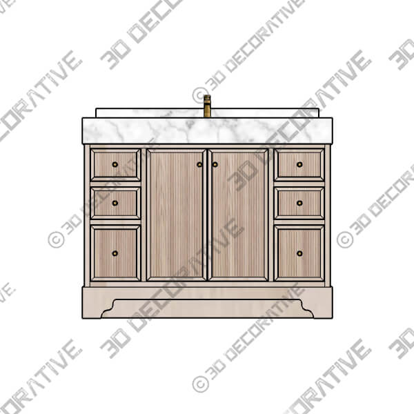 Manhattan Oak Wood 48 in. W x 22 in. D Single Sink Bathroom Vanity