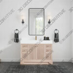 Manhattan Oak Wood 48 in. W x 22 in. D Single Sink Bathroom Vanity