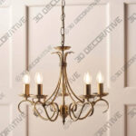 5 Light Candelabra Ceiling Fitting - 3D Decorative